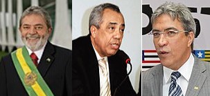 Governantes na 1ª gestão de Manoel de Rosina: P)residente Lula, Gov. João Alves e Marcelo Déda.